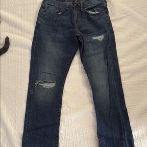 GAP Blue Slim Jeans with Distressed Details